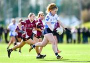 25 March 2023; Poppy Byrne of Maynooth in action against  during the Lidl LGFA Post Primary Junior B Final match between Maynooth Educate Together, Kildare, and St Ronan's College Lurgan, Armagh, at the GAA National Games Development Centre in Abbotstown, Dublin. Photo by Ben McShane/Sportsfile