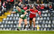 25 March 2023; Vikki Wall of Meath in action against Ciara O'Sullivan of Cork during the Lidl Ladies National Football League Division 1 Round 7 match between Cork and Meath at Pairc Ui Rinn in Cork. Photo by Eóin Noonan/Sportsfile