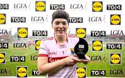 25 March 2023; Cork goalkeeper Sarah Murphy with the Player of the Match after the Lidl Ladies National Football League Division 1 Round 7 match between Cork and Meath at Pairc Ui Rinn in Cork. Photo by Eóin Noonan/Sportsfile