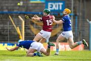 25 March 2023; Niall O'Brien of Westmeath shoots to score his side's second goal during the Allianz Hurling League Division 1 Relegation Play-Off match between Westmeath and Laois at FBD Semple Stadium in Thurles, Tipperary. Photo by Michael P Ryan/Sportsfile
