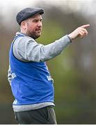 25 March 2023; Maynooth manager Kevin Larkin during the Lidl LGFA Post Primary Junior B Final match between Maynooth Educate Together, Kildare, and St Ronan's College Lurgan, Armagh, at the GAA National Games Development Centre in Abbotstown, Dublin. Photo by Ben McShane/Sportsfile