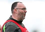 25 March 2023; St Ronan's College manager Paddy Davey during the Lidl LGFA Post Primary Junior B Final match between Maynooth Educate Together, Kildare, and St Ronan's College Lurgan, Armagh, at the GAA National Games Development Centre in Abbotstown, Dublin. Photo by Ben McShane/Sportsfile