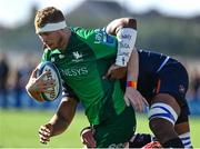 25 March 2023; Niall Murray of Connacht is tackled by Viliame Mata of Edinburgh Rugby during the United Rugby Championship match between Connacht and Edinburgh at the Sportsground in Galway. Photo by Brendan Moran/Sportsfile