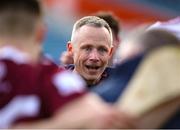 25 March 2023; Westmeath manager Joe Fortune speaks with his players after the Allianz Hurling League Division 1 Relegation Play-Off match between Westmeath and Laois at FBD Semple Stadium in Thurles, Tipperary. Photo by Michael P Ryan/Sportsfile