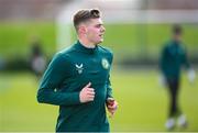 25 March 2023; Evan Ferguson during a Republic of Ireland training session at the FAI National Training Centre in Abbotstown, Dublin. Photo by Stephen McCarthy/Sportsfile