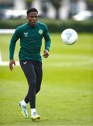 25 March 2023; Chiedozie Ogbene during a Republic of Ireland training session at the FAI National Training Centre in Abbotstown, Dublin. Photo by Stephen McCarthy/Sportsfile