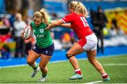 25 March 2023; Aoife Dalton of Ireland is tackled by Courtney Keight of Wales during the TikTok Women's Six Nations Rugby Championship match between Wales and Ireland at Cardiff Arms Park in Cardiff, Wales. Photo by Mark Lewis/Sportsfile