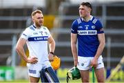 25 March 2023; Laois Player's Enda Rowland, left, and Patrick Purcell of Laois after their side's defeat in the Allianz Hurling League Division 1 Relegation Play-Off match between Westmeath and Laois at FBD Semple Stadium in Thurles, Tipperary. Photo by Michael P Ryan/Sportsfile