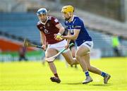 25 March 2023; Ian Shanahan of Laois in action against Conor Shaw of Westmeath during the Allianz Hurling League Division 1 Relegation Play-Off match between Westmeath and Laois at FBD Semple Stadium in Thurles, Tipperary. Photo by Michael P Ryan/Sportsfile