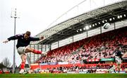 25 March 2023; Jack Crowley of Munster before the United Rugby Championship match between Munster and Glasgow Warriors at Thomond Park in Limerick. Photo by Harry Murphy/Sportsfile