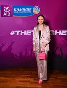 25 March 2023; Amy Boyle of Loughgiel Shamrocks, Antrim on arrival to the AIB Camogie Club Player Awards 2023 at Croke Park in Dublin. Photo by David Fitzgerald/Sportsfile