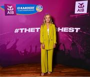 25 March 2023; Laura Ward of Sarsfields, Galway on arrival to the AIB Camogie Club Player Awards 2023 at Croke Park in Dublin. Photo by David Fitzgerald/Sportsfile