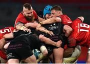 25 March 2023; RG Snyman and Gavin Coombes of Munster in a maul during the United Rugby Championship match between Munster and Glasgow Warriors at Thomond Park in Limerick. Photo by Harry Murphy/Sportsfile