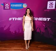 25 March 2023; Tina Bradley of Slaughneil, Derry on arrival to the AIB Camogie Club Player Awards 2023 at Croke Park in Dublin. Photo by David Fitzgerald/Sportsfile