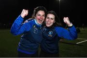 25 March 2023; Presentation Secondary School Milltown manager's Jane O'Shea, left, and Niamh Moriaiarty celebrate after the Lidl LGFA Post Primary Junior C Final match between Dunmore Community School, Galway, and Presentation Secondary School Milltown, Kerry at Fethard Town Park in Tipperary. Photo by Michael P Ryan/Sportsfile