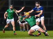 25 March 2023; Tom Morrissey of Limerick in action against Gearóid O'Connor of Tipperary during the Allianz Hurling League Division 1 Semi-Final match between Limerick and Tipperary at TUS Gaelic Grounds in Limerick. Photo by John Sheridan/Sportsfile