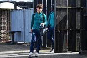 25 March 2023; Kevin Zefi of Republic of Ireland arrives before the UEFA European Under-19 Championship Elite Round match between Republic of Ireland and Estonia at Ferrycarrig Park in Wexford. Photo by Sam Barnes/Sportsfile