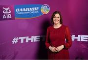 25 March 2023; Host Grainne McElwain during the AIB Camogie Club Player Awards 2023 at Croke Park in Dublin. Photo by David Fitzgerald/Sportsfile