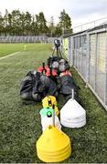 26 March 2023; A view of some of the warm up equipment before the Allianz Football League Division 4 match between Leitrim and Sligo at Avant Money Páirc Seán Mac Diarmada in Carrick-on-Shannon, Leitrim. Photo by Stephen Marken/Sportsfile