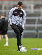 26 March 2023; Damien Comer of Galway walks the pitch before the Allianz Football League Division 1 match between Galway and Kerry at Pearse Stadium in Galway. Photo by Brendan Moran/Sportsfile