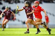 26 March 2023; Aoife Donohue of Galway in action against Libby Coppinger of Cork during the Very Camogie League Division 1A match between Kilkenny and Galway at Páirc Ui Chaoimh in Cork. Photo by Eóin Noonan/Sportsfile