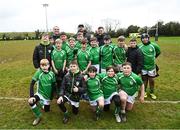 26 March 2023; Leinster Players Jack Conan, James Lowe and Andrew Porter meet players from London Irish during a Leinster Rugby Blitz at De La Salle Palmerston RFC in Dublin. Photo by Harry Murphy/Sportsfile