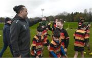 26 March 2023; James Lowe meets players from Lansdowne RFC during a Leinster Rugby Blitz at De La Salle Palmerston RFC in Dublin. Photo by Harry Murphy/Sportsfile