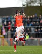 26 March 2023; Andrew Murnin of Armagh in action against Ronan McNamee of Tyrone during the Allianz Football League Division 1 match between Tyrone and Armagh at O'Neill's Healy Park in Omagh, Tyrone. Photo by Ramsey Cardy/Sportsfile