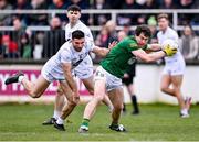 26 March 2023; Padraic Harnan of Meath in action against Ryan Houlihan of Kildare during the Allianz Football League Division 2 match between Kildare and Meath at St Conleth's Park in Newbridge, Kildare. Photo by Piaras Ó Mídheach/Sportsfile