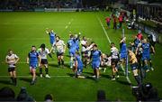 24 March 2023; Leinster players celebrate after Scott Penny scored their second try during the United Rugby Championship match between Leinster and DHL Stormers at the RDS Arena in Dublin. Photo by Stephen McCarthy/Sportsfile