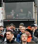 26 March 2023; BBC NI commentator Thomas Niblock, right, with co-commentator Philly McMahon during the Allianz Football League Division 1 match between Tyrone and Armagh at O'Neill's Healy Park in Omagh, Tyrone. Photo by Ramsey Cardy/Sportsfile