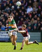 26 March 2023; Dara Moynihan of Kerry in action against Johnny McGrath of Galway during the Allianz Football League Division 1 match between Galway and Kerry at Pearse Stadium in Galway. Photo by Brendan Moran/Sportsfile