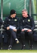 26 March 2023; Manager Stephen Kenny, right, and coach Keith Andrews during a Republic of Ireland training session at the FAI National Training Centre in Abbotstown, Dublin. Photo by Stephen McCarthy/Sportsfile