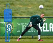 26 March 2023; Goalkeeper Gavin Bazunu during a Republic of Ireland training session at the FAI National Training Centre in Abbotstown, Dublin. Photo by Stephen McCarthy/Sportsfile