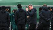 26 March 2023; Manager Stephen Kenny speaks to his players during a Republic of Ireland training session at the FAI National Training Centre in Abbotstown, Dublin. Photo by Stephen McCarthy/Sportsfile