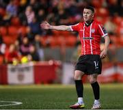 17 March 2023; Ben Doherty of Derry City during the SSE Airtricity Men's Premier Division match between Derry City and Sligo Rovers at The Ryan McBride Brandywell Stadium in Derry. Photo by Stephen McCarthy/Sportsfile