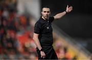 17 March 2023; Referee Adriano Reale during the SSE Airtricity Men's Premier Division match between Derry City and Sligo Rovers at The Ryan McBride Brandywell Stadium in Derry. Photo by Stephen McCarthy/Sportsfile