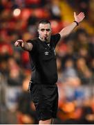 17 March 2023; Referee Adriano Reale during the SSE Airtricity Men's Premier Division match between Derry City and Sligo Rovers at The Ryan McBride Brandywell Stadium in Derry. Photo by Stephen McCarthy/Sportsfile