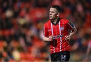 17 March 2023; Ben Doherty of Derry City during the SSE Airtricity Men's Premier Division match between Derry City and Sligo Rovers at The Ryan McBride Brandywell Stadium in Derry. Photo by Stephen McCarthy/Sportsfile