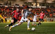 17 March 2023; Will Fitzgerald of Sligo Rovers in action against Ryan Graydon of Derry City during the SSE Airtricity Men's Premier Division match between Derry City and Sligo Rovers at The Ryan McBride Brandywell Stadium in Derry. Photo by Stephen McCarthy/Sportsfile