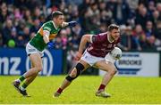 26 March 2023; Damien Comer of Galway in action against Paul Geaney of Kerry during the Allianz Football League Division 1 match between Galway and Kerry at Pearse Stadium in Galway. Photo by Brendan Moran/Sportsfile