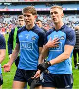 26 March 2023; Michael Fitzsimons of Dublin and Paul Mannion, right, after the Allianz Football League Division 2 match between Dublin and Louth at Croke Park in Dublin. Photo by Ray McManus/Sportsfile