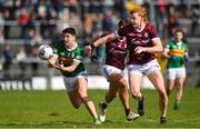 26 March 2023; Tony Brosnan of Kerry is tackled by Peter Cooke of Galway during the Allianz Football League Division 1 match between Galway and Kerry at Pearse Stadium in Galway. Photo by Brendan Moran/Sportsfile