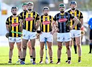 26 March 2023; Richie Hogan of Kilkenny, centre, stand for Amhrán na bhFiann before the Allianz Hurling League Division 1 Semi Final match between Kilkenny and Cork at UMPC Nowlan Park in Kilkenny. Photo by David Fitzgerald/Sportsfile