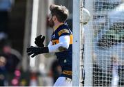 26 March 2023; The ball slips through the hands of Kerry goalkeeper Shane Murphy resulting in Galway's first goal during the Allianz Football League Division 1 match between Galway and Kerry at Pearse Stadium in Galway. Photo by Brendan Moran/Sportsfile