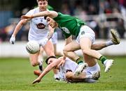 26 March 2023; Donal Lenihan of Meath in action against Mick O'Grady of Kildare during the Allianz Football League Division 2 match between Kildare and Meath at St Conleth's Park in Newbridge, Kildare. Photo by Piaras Ó Mídheach/Sportsfile