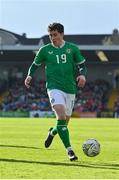 26 March 2023; Kian Leavy of Republic of Ireland during the Under-21 international friendly match between Republic of Ireland and Iceland at Turners Cross in Cork. Photo by Seb Daly/Sportsfile