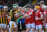 26 March 2023; Players from both sides tussle during the Allianz Hurling League Division 1 Semi Final match between Kilkenny and Cork at UMPC Nowlan Park in Kilkenny. Photo by David Fitzgerald/Sportsfile