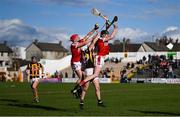 26 March 2023; Ciarán Joyce, left, and Rob Downey of Cork in action against Cian Kenny of Kilkenny during the Allianz Hurling League Division 1 Semi Final match between Kilkenny and Cork at UMPC Nowlan Park in Kilkenny. Photo by David Fitzgerald/Sportsfile