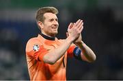 26 March 2023; Finland goalkeeper Lukas Hradecky after his side's victory in the UEFA EURO 2024 Championship Qualifier match between Northern Ireland and Finland at National Stadium at Windsor Park in Belfast. Photo by Ramsey Cardy/Sportsfile